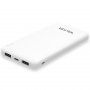 Внешний АКБ 10000 мАч WALKER WB-410, 2.1A, 2 USB, Li-Pol, microUSB, Type-C, с индикацией, белый