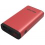 Внешний АКБ 10000 мАч WALKER WB-710QC, 2 USB, QC3.0, 18Bт, Li-Pol, Type-C, дисплей, металл, красный