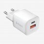 СЗУ Type-C + USB, PD33W, QC4.0 / PD3.0, GaN, PD3.0, Deppa, белый