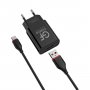 СЗУ USB + кабель Type-C, 2.1A, GFPoWeR GF20T, чёрный (48/192)