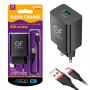 СЗУ USB + кабель micro-USB, 3A, QC3.0, GFPoWeR GF21M, чёрный (48,192)