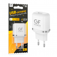 СЗУ USB, 3A, QC3.0, GFPoWeR GF22, белый (65,260)