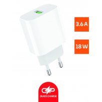СЗУ USB, 3.6A, QC3.0, GoPower GPQC07, белый
