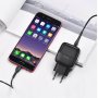 СЗУ USBx2 + кабель micro-USB, 2.4A, Hoco C77A, чёрный