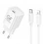 СЗУ Type-C + кабель 8-pin - Type-C, PD30W, GFPoWeR S74P-TL, белый (30/180)