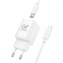 СЗУ Type-C + кабель 8-pin - Type-C, PD30W, GFPoWeR S74P-TL, белый (30/180)