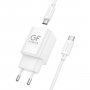СЗУ Type-C + USB + кабель Type-C - Type-C, PD30W, QC3.0, GFPoWeR S75PQ-TT, белый (30/180)