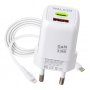 СЗУ Type-C + USB + кабель 8-pin - Type-C, PD33W, QC3.0, GaN, Walker WH-71, белый