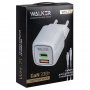 СЗУ Type-C + USB + кабель 8-pin - Type-C, PD33W, QC3.0, GaN, Walker WH-71, белый
