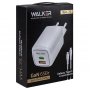СЗУ Type-C + USB + кабель Type-C - Type-C, PD65W, QC3.0, GaN, Walker WH-75, белый