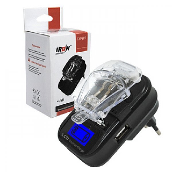 СЗУ USB ЛЯГУШКА EX-501 с LCD-дисплеем и автомат. полярностью (ЕВРО-вилка) IRON Selection Expert